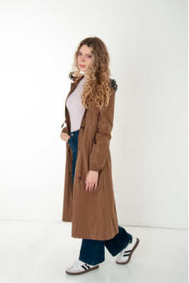 Жіночий плащ з теплою підкладкою (демісезонний)